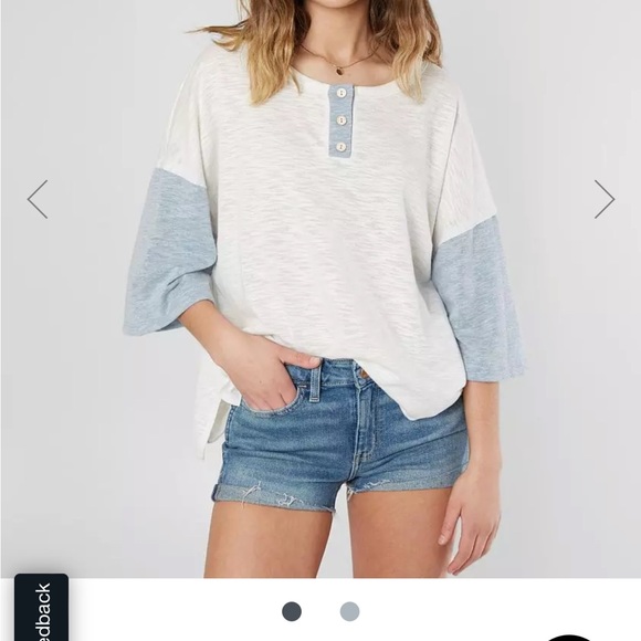 Lazy Sundays Color Block Henley Top - Picture 5 of 6